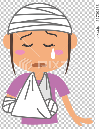 ケガ　女性　腕　頭 21730388