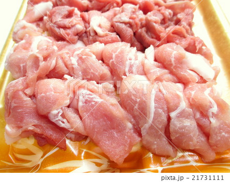 国産のしゃぶしゃぶ用豚モモ肉 21731111