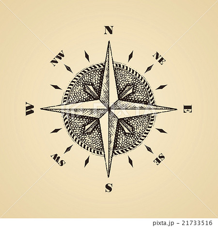 Hand drawn compass wind rose symbol Hand drawn compass wind rose symbol 21733516
