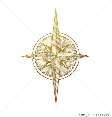 Hand drawn compass wind rose symbol 21733519