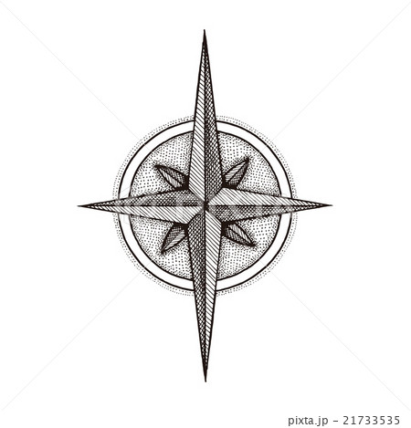 Hand drawn compass wind rose symbol 21733535