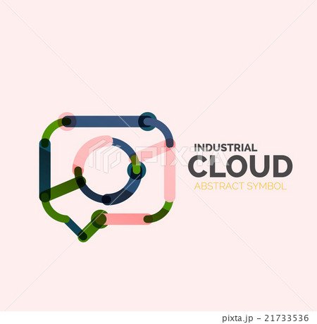 Flat linear design speech cloud logo. Talk bubble Flat linear design speech cloud logo. Talk bubble 21733536