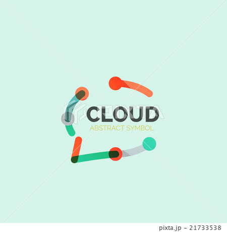Flat linear design speech cloud logo. Talk bubble 21733538