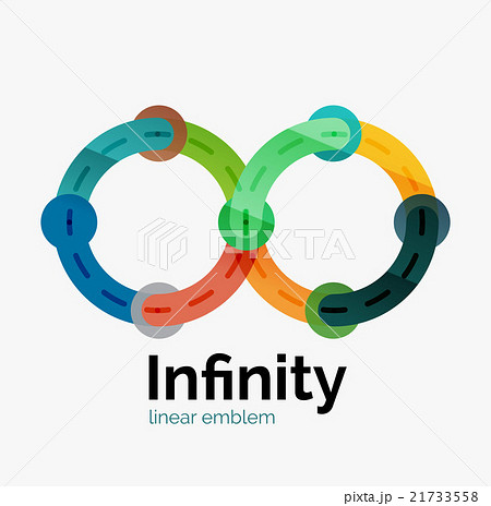 Vector infinity logo, flat colorful design Vector infinity logo, flat colorful design 21733558