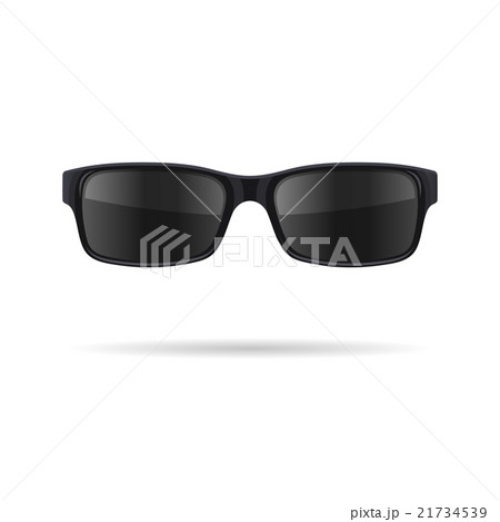 Sunglasses with Black Glasses on White Background 21734539