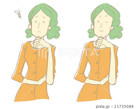 女性イラスト 相槌ポーズのイラスト素材