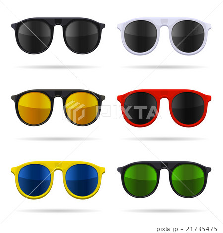 Sunglasses Set with Color Glasses on White Sunglasses Set with Color Glasses on White 21735475