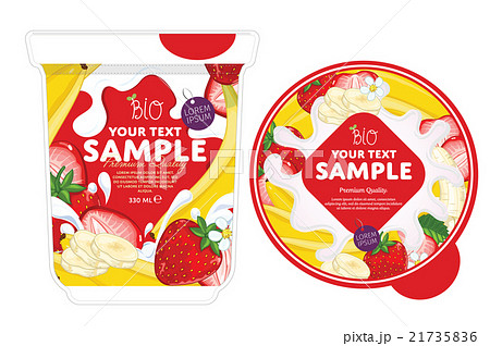 Banana Strawberry Yogurt Packaging Design Template Banana Strawberry Yogurt Packaging Design Template 21735836