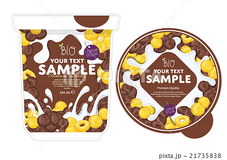 Cornflakes Yogurt Packaging Design Template. 21735838