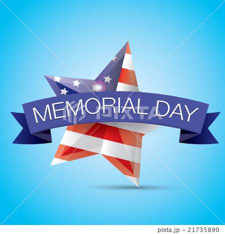 Memorial Day with star in national flag colors 21735890