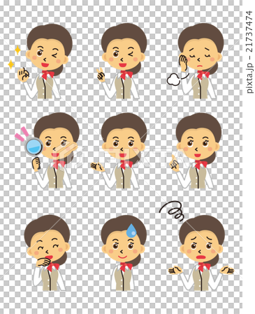 受付嬢　店員　スタッフ　CA【三頭身・シリーズ】 21737474