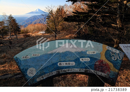 雁が腹摺山からの富士山（五百円札の富士） 21738389