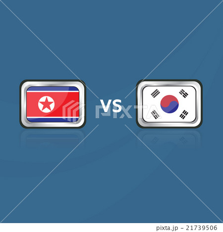 Flag of North Korea and South Korea. 21739506