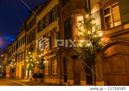 スイス バーゼルの街並みの写真素材