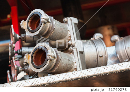 Equipment on red fire truck. Water hydrants 21740278