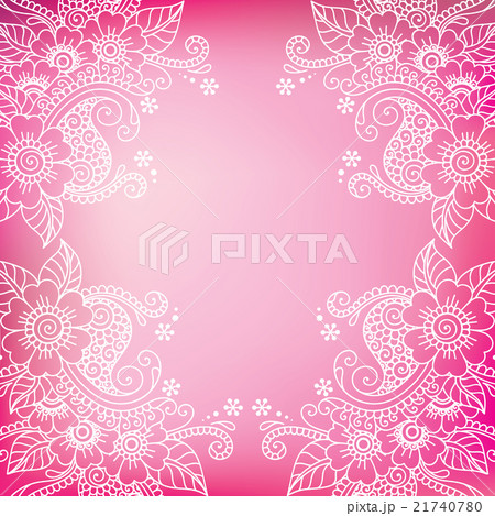 White flower frame, lace ornament 21740780