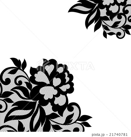 Black flower lace ornament. 21740781