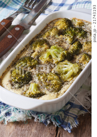 Broccoli casserole with eggs and spices 21743193
