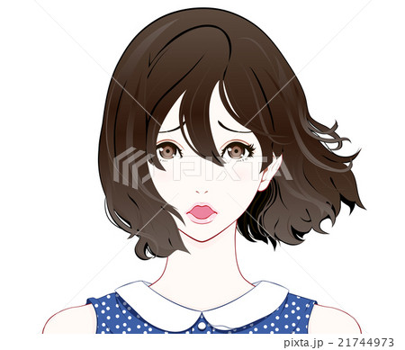 女性の表情 / ショック / 夏服 / なびく髪 21744973