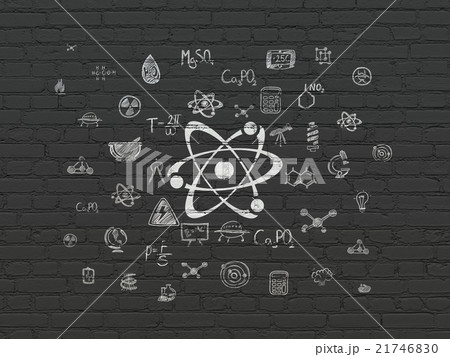 Science concept: Molecule on wall background 21746830