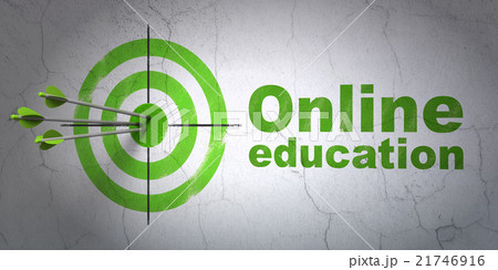 Learning concept: target and Online Education on 21746916