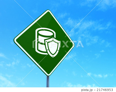Programming concept: Database With Shield on road 21746953