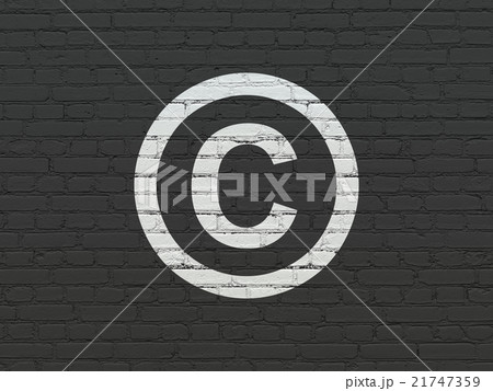 Law concept: Copyright on wall background 21747359
