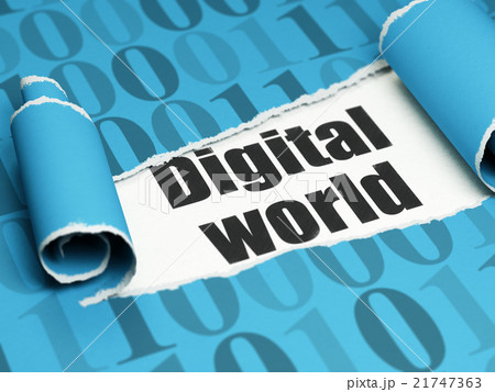 Data concept: black text Digital World under the Data concept: black text Digital World under the 21747363