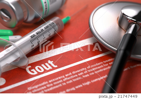 Gout - Printed Diagnosis on Orange Background. 21747449