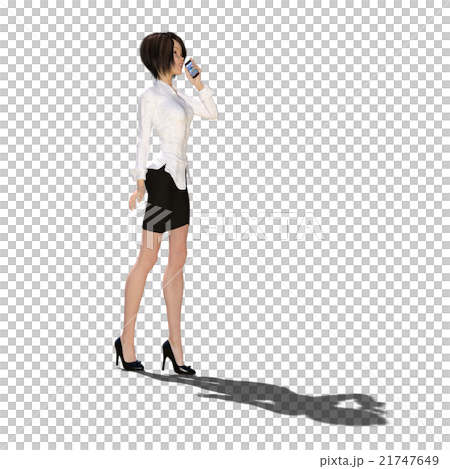 Calling business woman perming3DCG illustrations material Calling business woman perming3DCG illustrations material 21747649