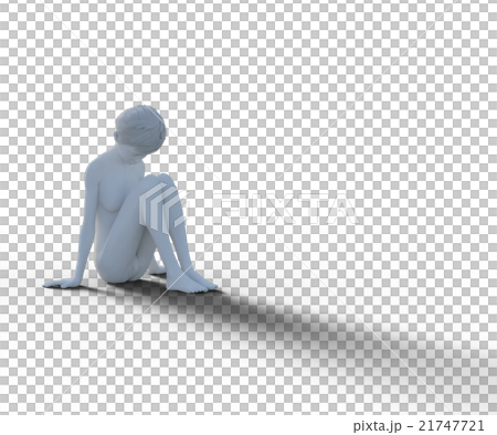 Sad female image white mannequin perming3DCG illustration material Sad female image white mannequin perming3DCG illustration material 21747721