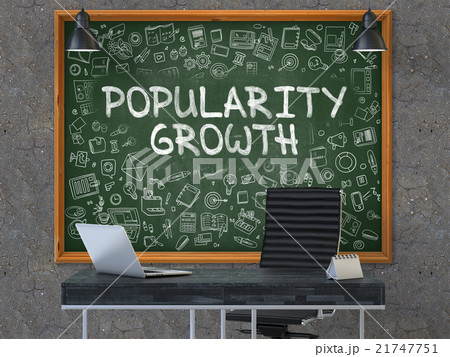Popularity Growth - Hand Drawn on Green Chalkboard 21747751