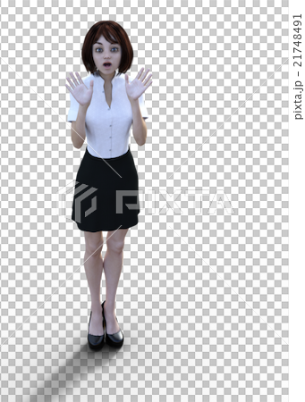 Astonishing business woman perming3DCG Illustration material Astonishing business woman perming3DCG Illustration material 21748491