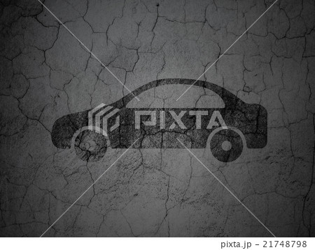 Travel concept: Car on grunge wall background 21748798