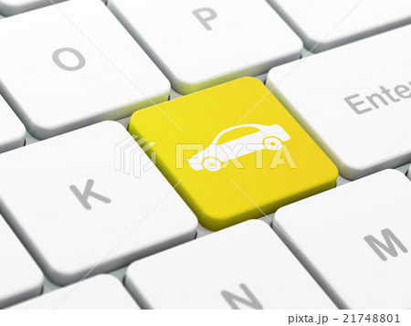 Travel concept: Car on computer keyboard Travel concept: Car on computer keyboard 21748801