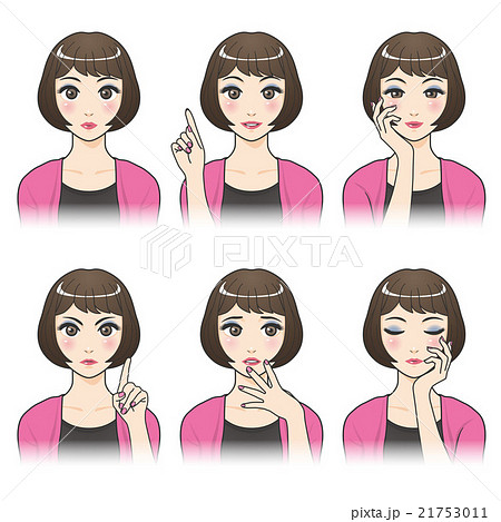 Short Bob S Girl Emergency Sorrow Series Stock Illustration