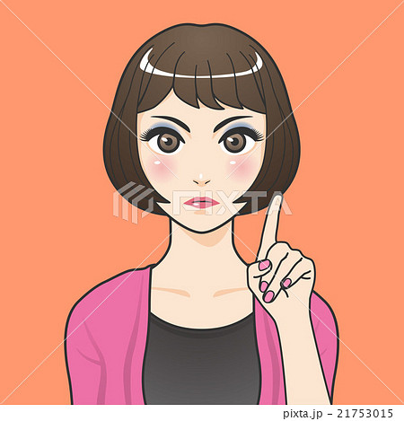 ショートボブの女の子　喜怒哀楽シリーズ 21753015