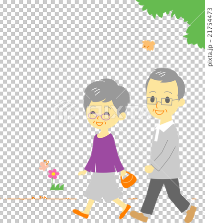 散歩する老夫婦 21754473