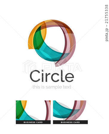Circle logo. Transparent overlapping swirl shapes 21755338
