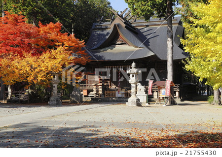 11月 富士御室浅間神社 富士山世界遺産の構成資産 の写真素材