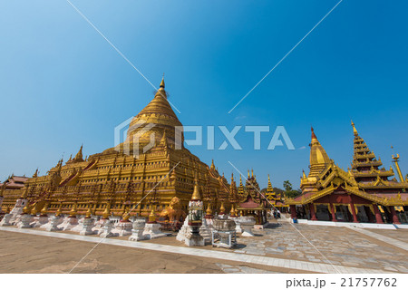 Shwezigon pagoda in Bagan, Myanmar 21757762