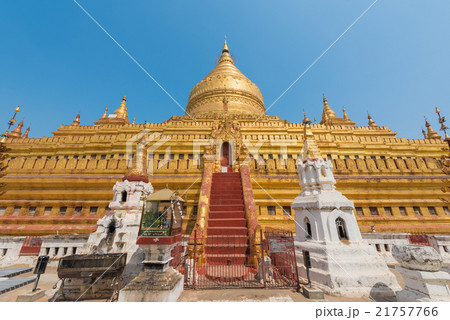 Shwezigon pagoda in Bagan, Myanmar 21757766