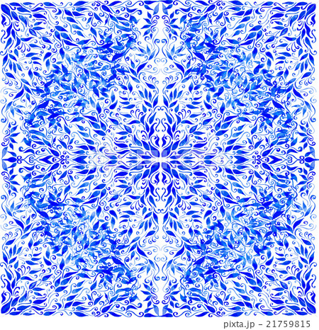 vector watercolor blue leaves ornament 21759815