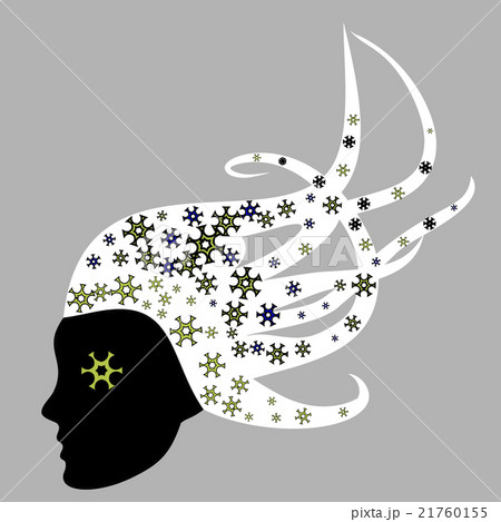 Black female silhouette in profile. Black female silhouette in profile. 21760155
