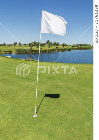 Signal flag for the hole on golf course.  21761399