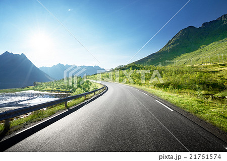road by the sea, Lofoten island, Norway 21761574