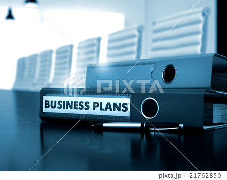 Business Plans on Ring Binder. Toned Image. 21762850
