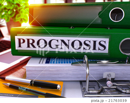 Green Office Folder with Inscription Prognosis. 21763039