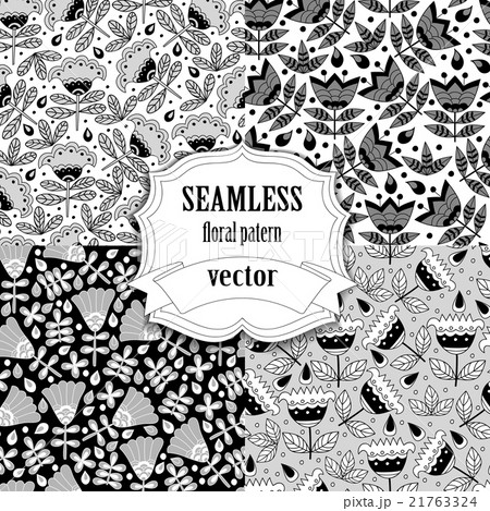 Seamless vector floral pattern set 21763324
