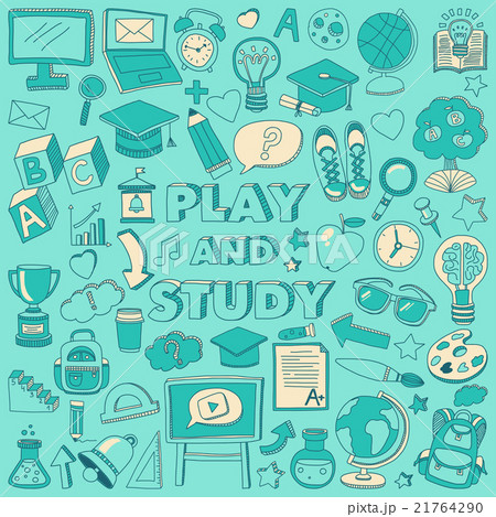 Back to School doodle set. Linear icons Back to School doodle set. Linear icons 21764290